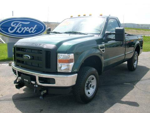 Forest Green Metallic Ford F250 Super Duty XL Regular Cab 4x4.  Click to enlarge.