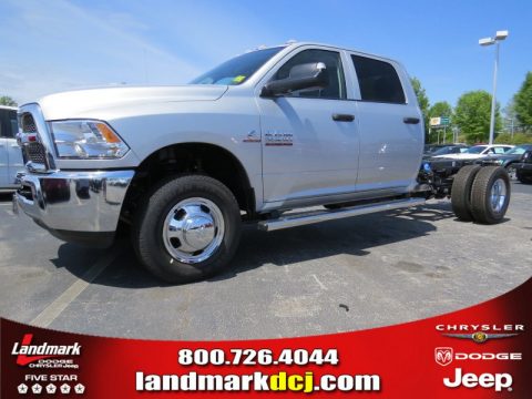 Bright Silver Metallic Ram 3500 SLT Crew Cab 4x4 Dually Chassis.  Click to enlarge.