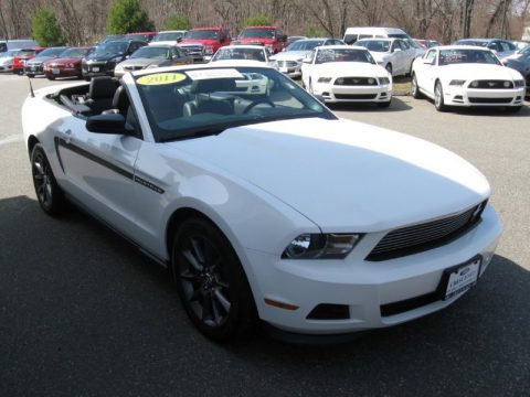 Performance White Ford Mustang V6 Convertible.  Click to enlarge.