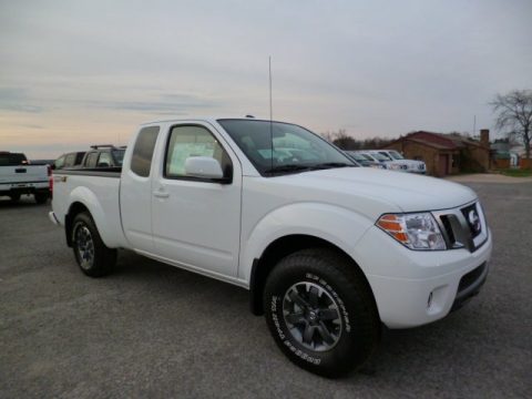Glacier White Nissan Frontier Pro-4X King Cab 4x4.  Click to enlarge.