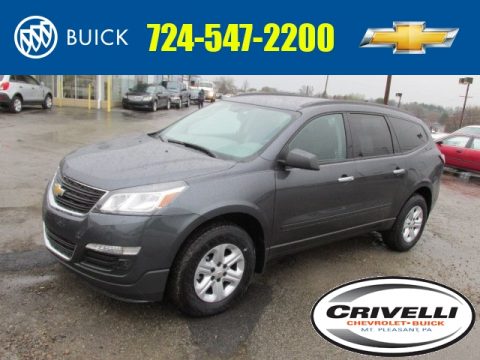 Cyber Grey Metallic Chevrolet Traverse LS AWD.  Click to enlarge.