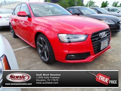 Brilliant Red Audi A4 2.0T quattro Sedan.  Click to enlarge.
