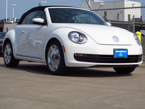 Pure White Volkswagen Beetle 2.5L Convertible.  Click to enlarge.