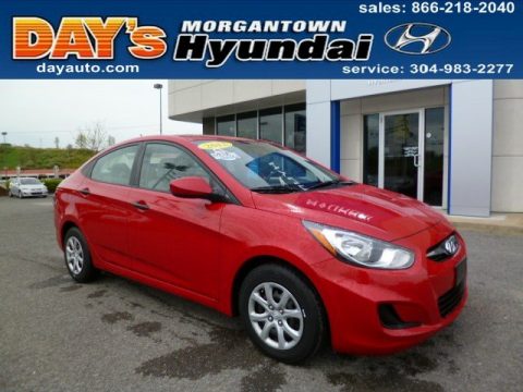 Boston Red Hyundai Accent GLS 4 Door.  Click to enlarge.