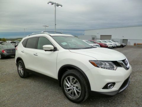 Moonlight White Nissan Rogue SL AWD.  Click to enlarge.