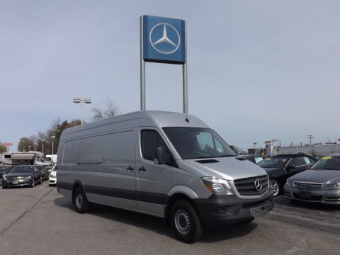 Brilliant Silver Metallic Mercedes-Benz Sprinter 2500 High Roof Cargo Van.  Click to enlarge.