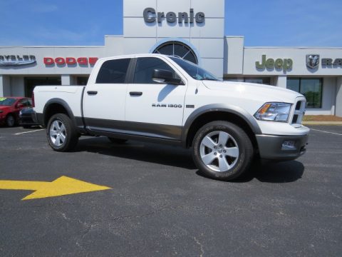 Bright White Dodge Ram 1500 Outdoorsman Crew Cab 4x4.  Click to enlarge.