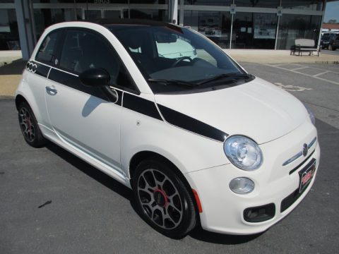 Bianco (White) Fiat 500 Sport.  Click to enlarge.