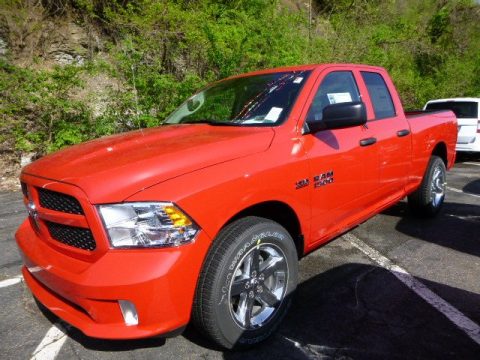 Flame Red Ram 1500 Express Quad Cab 4x4.  Click to enlarge.