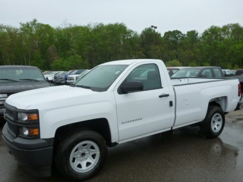 Summit White Chevrolet Silverado 1500 WT Regular Cab.  Click to enlarge.