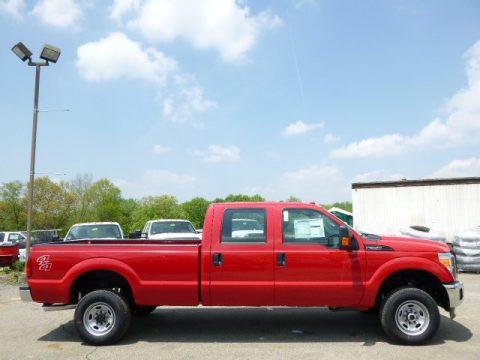 Vermillion Red Ford F350 Super Duty XL Crew Cab 4x4.  Click to enlarge.