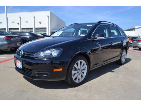 Black Volkswagen Jetta TDI SportWagen.  Click to enlarge.
