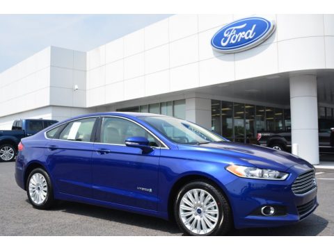 Deep Impact Blue Ford Fusion Hybrid SE.  Click to enlarge.