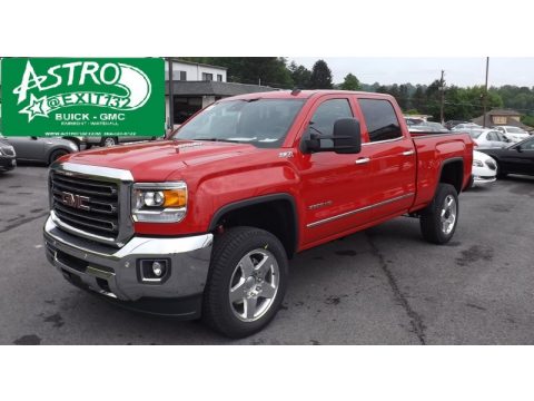 Fire Red GMC Sierra 2500HD SLT Crew Cab 4x4.  Click to enlarge.
