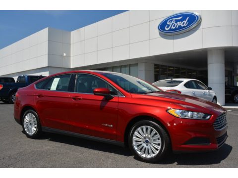 Ruby Red Ford Fusion Hybrid S.  Click to enlarge.
