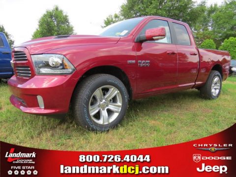 Deep Cherry Red Crystal Pearl Ram 1500 Sport Quad Cab.  Click to enlarge.