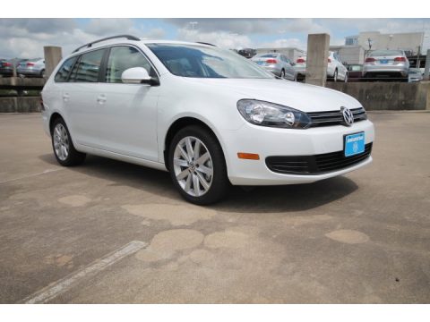 Pure White Volkswagen Jetta TDI SportWagen.  Click to enlarge.