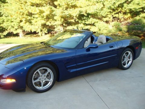 LeMans Blue Metallic Chevrolet Corvette Convertible.  Click to enlarge.