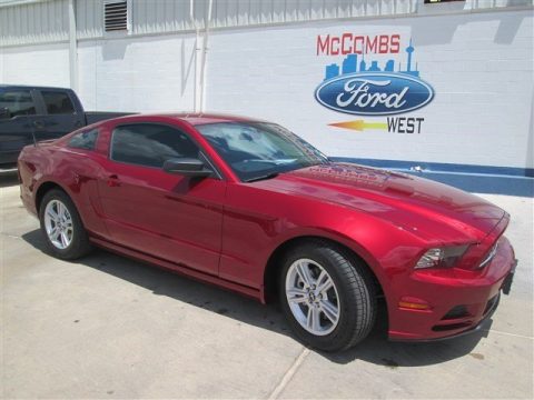 Ruby Red Ford Mustang V6 Coupe.  Click to enlarge.