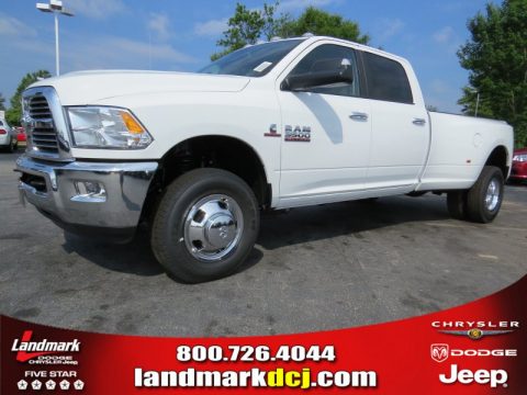Bright White Ram 3500 Big Horn Crew Cab 4x4 Dually.  Click to enlarge.