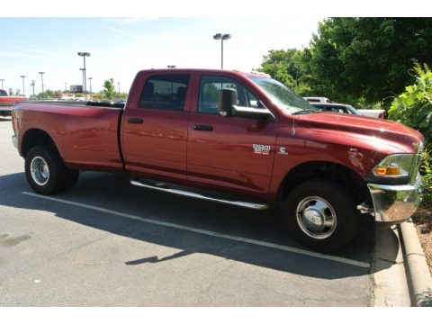 Deep Cherry Red Crystal Pearl Dodge Ram 3500 HD SLT Crew Cab 4x4 Dually.  Click to enlarge.