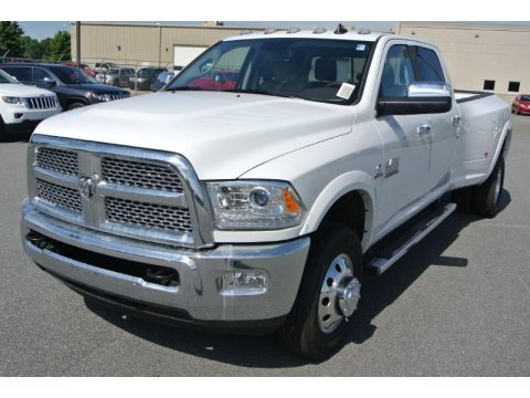 Bright White Ram 3500 Laramie Crew Cab 4x4 Dually.  Click to enlarge.