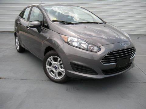 Storm Gray Ford Fiesta SE Sedan.  Click to enlarge.