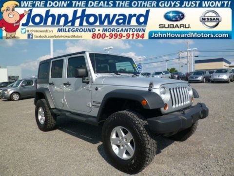 Bright Silver Metallic Jeep Wrangler Unlimited Sport 4x4.  Click to enlarge.