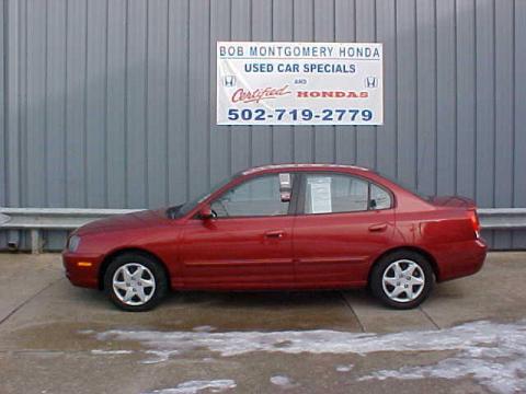 Crimson Dark Red Hyundai Elantra GLS Sedan.  Click to enlarge.