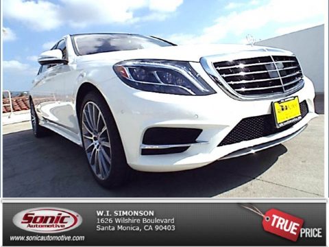 Diamond White Metallic Mercedes-Benz S 550 Sedan.  Click to enlarge.