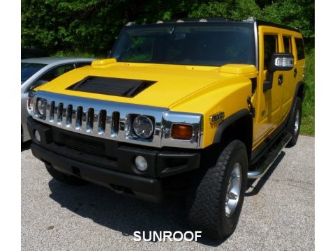 Yellow Hummer H2 SUV.  Click to enlarge.