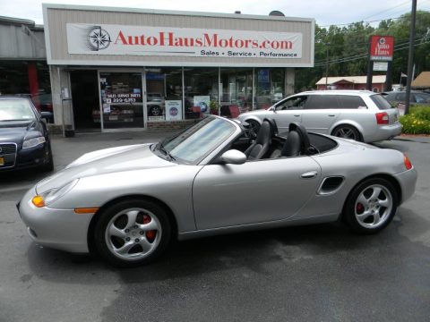 Arctic Silver Metallic Porsche Boxster S.  Click to enlarge.