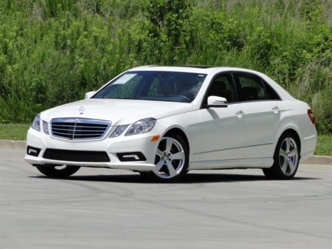 Arctic White Mercedes-Benz E 350 Sedan.  Click to enlarge.