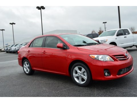 Barcelona Red Metallic Toyota Corolla LE.  Click to enlarge.