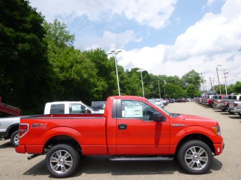Race Red Ford F150 STX Regular Cab 4x4.  Click to enlarge.