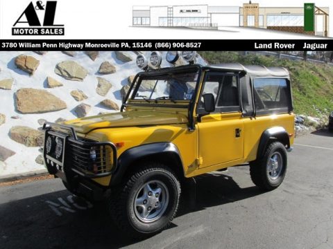 AA Yellow Land Rover Defender 90 Soft Top.  Click to enlarge.