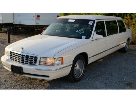 White Cadillac DeVille Funeral Family Car.  Click to enlarge.