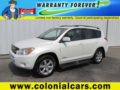 Blizzard Pearl White Toyota RAV4 Limited V6 4WD.  Click to enlarge.