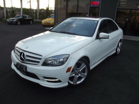 Arctic White Mercedes-Benz C 300 Sport 4Matic.  Click to enlarge.
