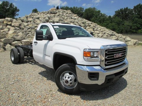 Summit White GMC Sierra 3500HD Work Truck Regular Cab Dual Rear Wheel Chassis.  Click to enlarge.