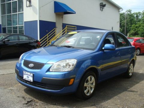 Sapphire Blue Kia Rio LX Sedan.  Click to enlarge.
