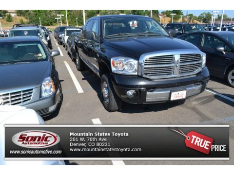Brilliant Black Crystal Pearl Dodge Ram 1500 Laramie Mega Cab 4x4.  Click to enlarge.