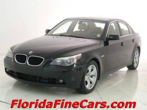 Jet Black BMW 5 Series 525i Sedan.  Click to enlarge.