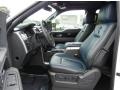  2014 Ford F150 Limited Marina Blue Leather Interior #7