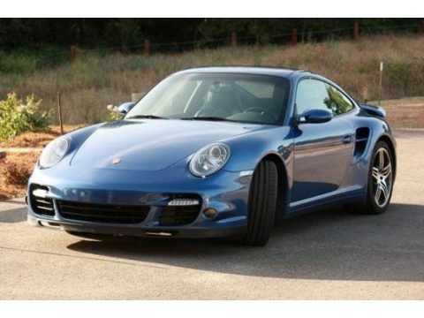 Cobalt Blue Metallic Porsche 911 Turbo Coupe.  Click to enlarge.