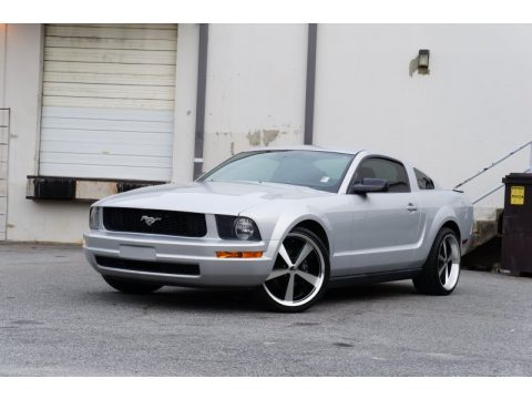Satin Silver Metallic Ford Mustang V6 Deluxe Coupe.  Click to enlarge.