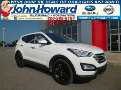 Frost White Pearl Hyundai Santa Fe Sport 2.0T AWD.  Click to enlarge.