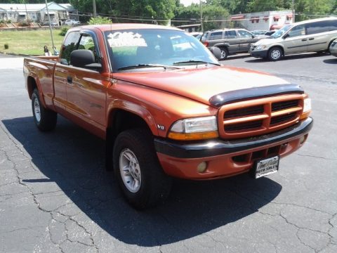 Amber Fire Pearl Dodge Dakota Sport Extended Cab 4x4.  Click to enlarge.
