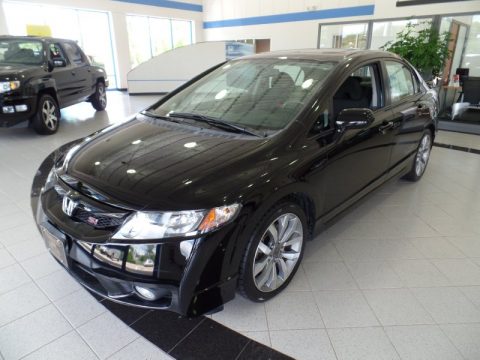 Crystal Black Pearl Honda Civic Si Sedan.  Click to enlarge.