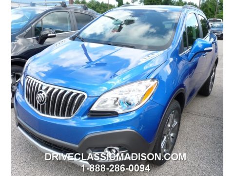 Brilliant Blue Metallic Buick Encore Leather AWD.  Click to enlarge.